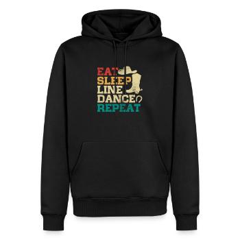 Linedance - Männer Premium Bio Hoodie - Schwarz - Vorne - Nico (187cm)