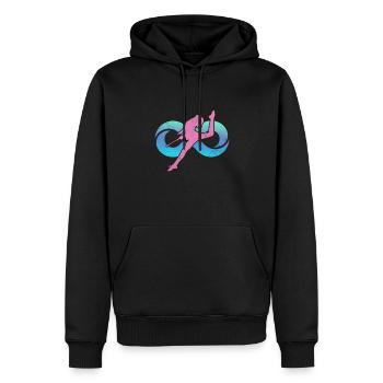 Baton Twirling - Sweat à capuche Premium bio Homme - noir - Devant - Nico (187cm)