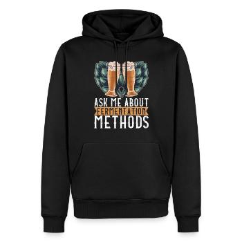 Brassage de bière Brassage de bière - Sweat à capuche Premium bio Homme - noir - Devant - Nico (187cm)