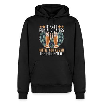 Brassage de bière Brassage de bière - Sweat à capuche Premium bio Homme - noir - Devant - Nico (187cm)