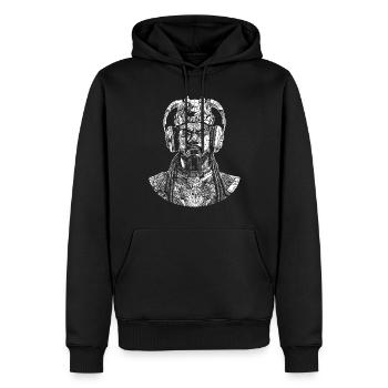 Rap-Samurai Fusion : ambiance streetwear - Sweat à capuche Premium bio Homme - noir - Devant - Nico (187cm)