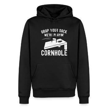 Cornhole Player Cornhole Board - Men’s Premium Organic Hoodie - black - Front - Nico (187cm)