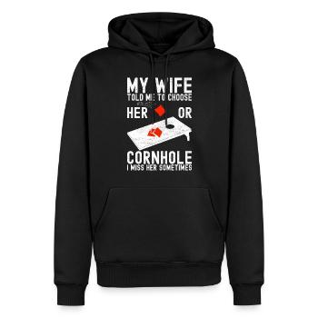 Cornhole Player Cornhole Board - Men’s Premium Organic Hoodie - black - Front - Nico (187cm)