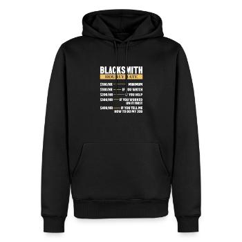 Schmied Schiede Amboss Messerschmied Geschenk - Männer Premium Bio Hoodie - Schwarz - Vorne - Nico (187cm)