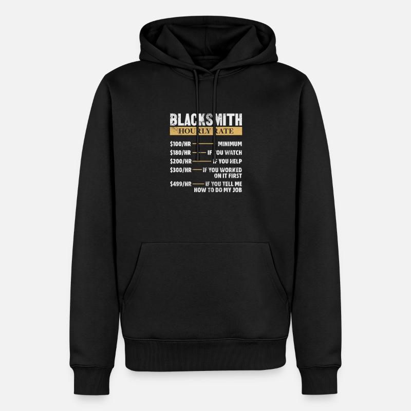 Schmied - Männer Premium Bio Hoodie - Schwarz