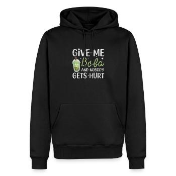 Bubble Tea Boba Tea Kawaii Cadeau - Sweat à capuche Premium bio Homme - noir - Devant - Nico (187cm)