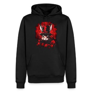 Der Wunderhase: König des Wunderlandes - Männer Premium Bio Hoodie - Schwarz - Vorne - Nico (187cm)