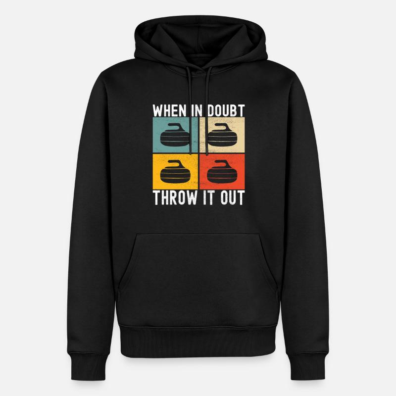 Joueurs de curling - Sweat à capuche Premium bio Homme - noir