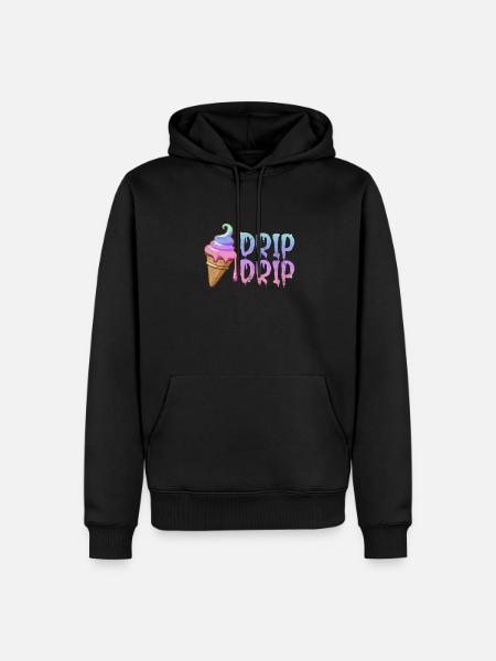 Eiscreme - Männer Premium Bio Hoodie - Schwarz
