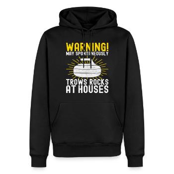 Joueurs de curling - Sweat à capuche Premium bio Homme - noir - Devant - Nico (187cm)