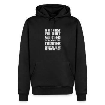 Médecin du sport, Médecine du sport, Entraîneur sportif - Sweat à capuche Premium bio Homme - noir - Devant - Nico (187cm)