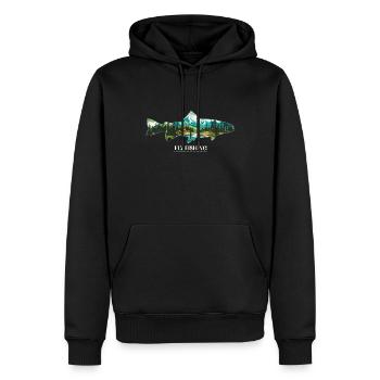 Fliegenfischen auf Forellen inmitten der Pracht - Männer Premium Bio Hoodie - Schwarz - Vorne - Nico (187cm)