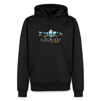 Pêche à la mouche dans le Colorado au milieu du Rocky - Sweat à capuche Premium bio Homme - noir - Devant - Nico (187cm)