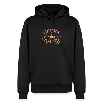 Baton Twirling - Sweat à capuche Premium bio Homme - noir - Devant - Nico (187cm)