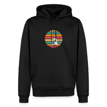 Baton Twirling - Sweat à capuche Premium bio Homme - noir - Devant - Nico (187cm)