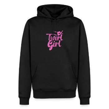 Baton Twirling - Sweat à capuche Premium bio Homme - noir - Devant - Nico (187cm)
