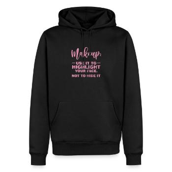 Esthéticien - Sweat à capuche Premium bio Homme - noir - Devant - Nico (187cm)