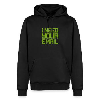 Hacker - Männer Premium Bio Hoodie - Schwarz - Vorne - Nico (187cm)