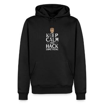 Hacker - Männer Premium Bio Hoodie - Schwarz - Vorne - Nico (187cm)