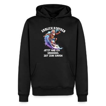 Endlich Rentner Zeit zum Surfen Pensionär Opa - Männer Premium Bio Hoodie - Schwarz - Vorne - Nico (187cm)