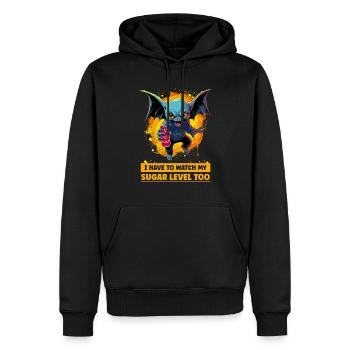 Diabetiker-Halloween-Fledermaus auf Zuckerspiegel - Männer Premium Bio Hoodie - Schwarz - Vorne - Nico (187cm)