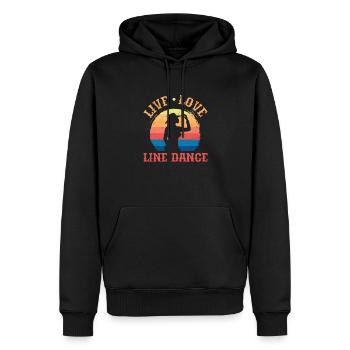 Linedance Country Line Dancer Linedancing Cadeau - Sweat à capuche Premium bio Homme - noir - Devant - Nico (187cm)