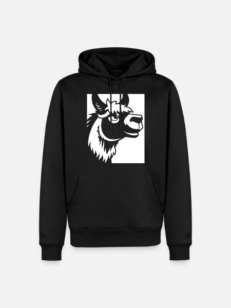 Drôle de lama Silhouette Cheeky Fun Lamas - Sweat à capuche Premium bio Homme - noir