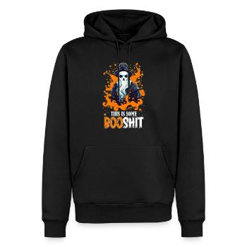 Das ist ein Boo Shit Wizard Ghost Geek Halloween - Männer Premium Bio Hoodie - Schwarz - Vorne - Nico (187cm)