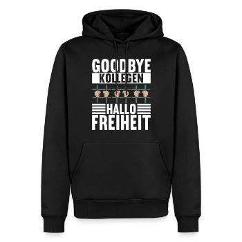 Abschiedsgeschenk Kollege Jobwechsel - Männer Premium Bio Hoodie - Schwarz - Vorne - Nico (187cm)