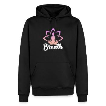 Méditation méditer Zen Yoga cadeau - Sweat à capuche Premium bio Homme - noir - Devant - Nico (187cm)