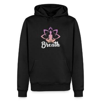 Méditation - Sweat à capuche Premium bio Homme - noir - Devant - Nico (187cm)
