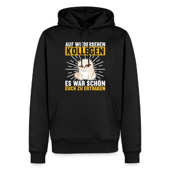 Abschiedsgeschenk Kollege Jobwechsel - Männer Premium Bio Hoodie - Schwarz - Vorne - Nico (187cm)