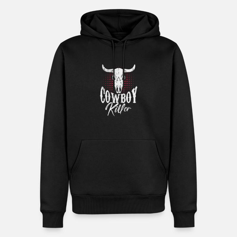 Cowboy - Männer Premium Bio Hoodie - Schwarz