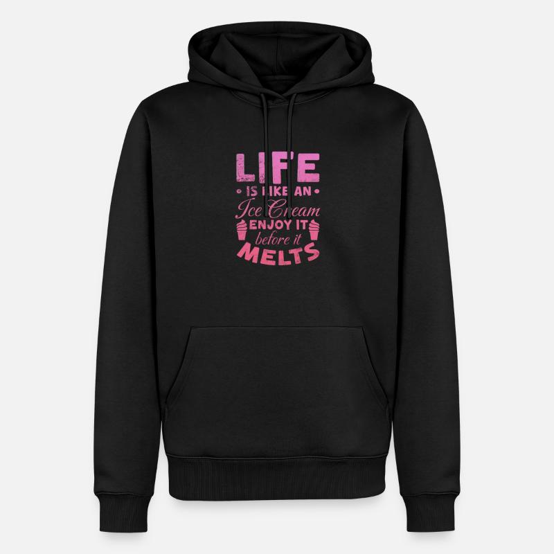 Eiscreme - Männer Premium Bio Hoodie - Schwarz