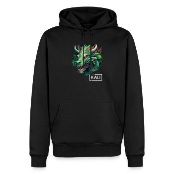 Modernes grünes Kali Linux Drache Design für - Männer Premium Bio Hoodie - Schwarz - Vorne - Nico (187cm)