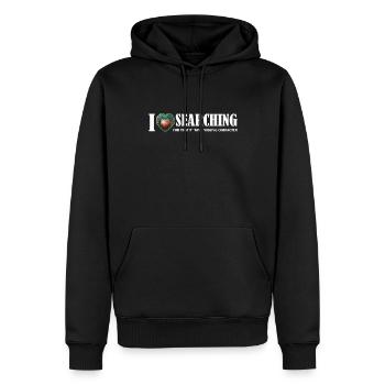 I Love Searching Suche nach dem fehlenden - Männer Premium Bio Hoodie - Schwarz - Vorne - Nico (187cm)