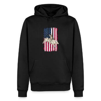 Cow-boy - Sweat à capuche Premium bio Homme - noir - Devant - Nico (187cm)
