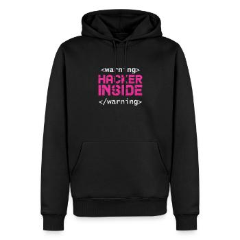 Hacker - Männer Premium Bio Hoodie - Schwarz - Vorne - Nico (187cm)