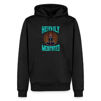Méditation - Sweat à capuche Premium bio Homme - noir - Devant - Nico (187cm)