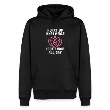 Méditation méditer Zen Yoga cadeau - Sweat à capuche Premium bio Homme - noir - Devant - Nico (187cm)