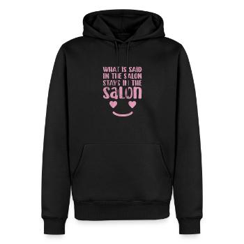 Esthéticien - Sweat à capuche Premium bio Homme - noir - Devant - Nico (187cm)