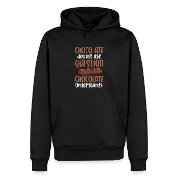 Chocolat - Sweat à capuche Premium bio Homme - noir - Devant - Nico (187cm)