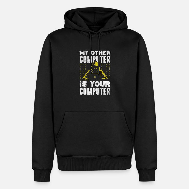 Hacker - Männer Premium Bio Hoodie - Schwarz