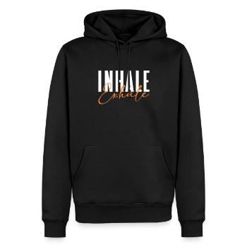 Méditation méditer Zen Yoga cadeau - Sweat à capuche Premium bio Homme - noir - Devant - Nico (187cm)