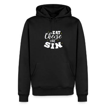 Cheese Cheesecake Food Gift - Men’s Premium Organic Hoodie - black - Front - Nico (187cm)
