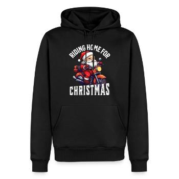 Weihnachtsmann Motorrad Sonnenbrille Weihnachten - Männer Premium Bio Hoodie - Schwarz - Vorne - Nico (187cm)