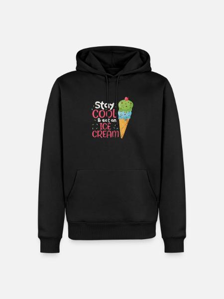 Eiscreme - Männer Premium Bio Hoodie - Schwarz