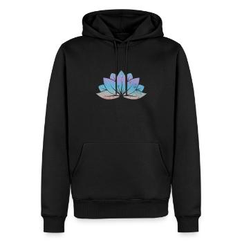 Méditation - Sweat à capuche Premium bio Homme - noir - Devant - Nico (187cm)