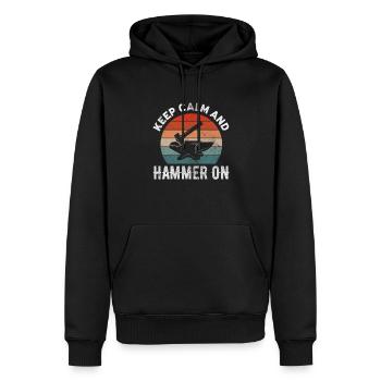 Schmied - Männer Premium Bio Hoodie - Schwarz - Vorne - Nico (187cm)