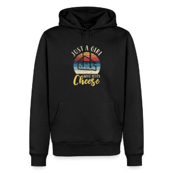 Fromage - Sweat à capuche Premium bio Homme - noir - Devant - Nico (187cm)